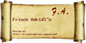 Frisch Adrián névjegykártya